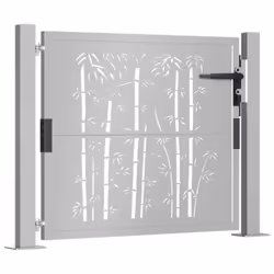 vidaXL Garden Gate Driveway Gate Fence Gate Fence Corten Steel Bamboo Design - 105 x 80 cm