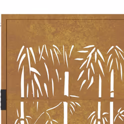 vidaXL Garden Gate Driveway Gate Fence Gate Fence Corten Steel Bamboo Design - 105 x 80 cm - Additional view 7