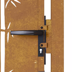 vidaXL Garden Gate Driveway Gate Fence Gate Fence Corten Steel Bamboo Design - 105 x 80 cm - Additional view 8