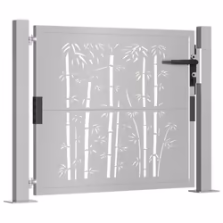 vidaXL Garden Gate Driveway Gate Fence Gate Fence Corten Steel Bamboo Design - 105 x 105 cm