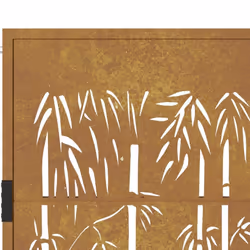 vidaXL Garden Gate Driveway Gate Fence Gate Fence Corten Steel Bamboo Design - 105 x 130 cm - Additional view 6