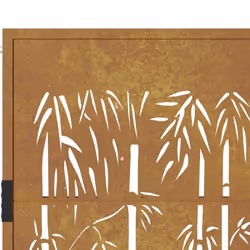 vidaXL Garden Gate Driveway Gate Fence Gate Fence Corten Steel Bamboo Design - 105 x 155 cm - Additional view 6