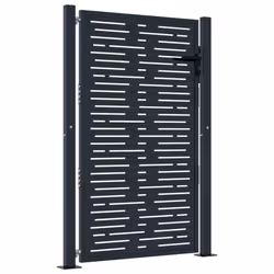 vidaXL Garden Gate Patio Gate Fence Gate Fence Anthracite Steel Square Design - 105 x 155 cm