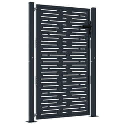 vidaXL Garden Gate Patio Gate Fence Gate Fence Anthracite Steel Square Design - 105 x 155 cm