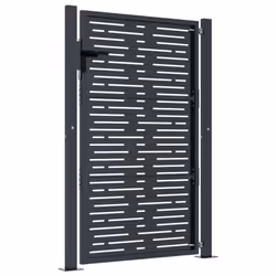 vidaXL Garden Gate Patio Gate Fence Gate Fence Anthracite Steel Square Design - 105 x 155 cm - Additional view 4