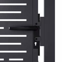 vidaXL Garden Gate Patio Gate Fence Gate Fence Anthracite Steel Square Design - 105 x 155 cm - Additional view 5