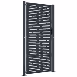 vidaXL Garden Gate Patio Gate Fence Gate Fence Anthracite Steel Square Design - 105 x 205 cm