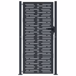 vidaXL Garden Gate Patio Gate Fence Gate Fence Anthracite Steel Square Design - 105 x 205 cm
