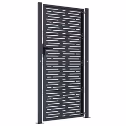 vidaXL Garden Gate Patio Gate Fence Gate Fence Anthracite Steel Square Design - 105 x 205 cm - Additional view 4