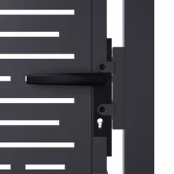 vidaXL Garden Gate Patio Gate Fence Gate Fence Anthracite Steel Square Design - 105 x 205 cm - Additional view 5