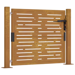 vidaXL Garden Gate Driveway Gate Fence Gate Fence Corten Steel Square Design - 105 x 80 cm