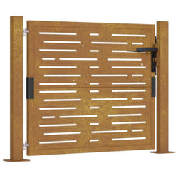 vidaXL Garden Gate Driveway Gate Fence Gate Fence Corten Steel Square Design - 105 x 80 cm