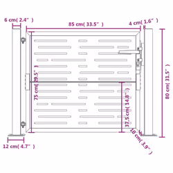 vidaXL Garden Gate Driveway Gate Fence Gate Fence Corten Steel Square Design - 105 x 80 cm - Additional view 10