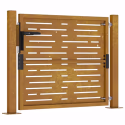 vidaXL Garden Gate Driveway Gate Fence Gate Fence Corten Steel Square Design - 105 x 80 cm - Additional view 4