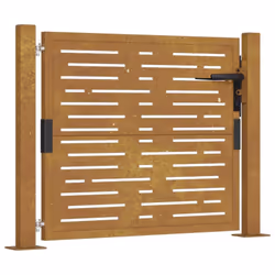 vidaXL Garden Gate Driveway Gate Fence Gate Fence Corten Steel Square Design - 105 x 105 cm