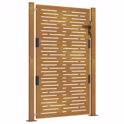 vidaXL Garden Gate Driveway Gate Fence Gate Fence Corten Steel Square Design - 105 x 130 cm