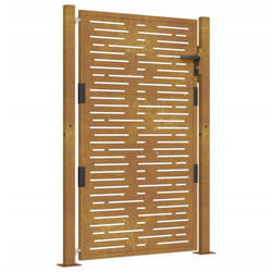 vidaXL Garden Gate Driveway Gate Fence Gate Fence Corten Steel Square Design - 105 x 130 cm
