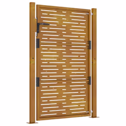 vidaXL Garden Gate Driveway Gate Fence Gate Fence Corten Steel Square Design - 105 x 155 cm - Additional view 4