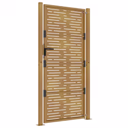 vidaXL Garden Gate Driveway Gate Fence Gate Fence Corten Steel Square Design - 105 x 180 cm - Additional view 4
