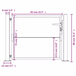 vidaXL Garden Gate Patio Outdoor Driveway Gate Fence Gate Fence Corten Steel - 105 x 80 cm - Additional view 9