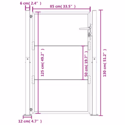 vidaXL Garden Gate Patio Outdoor Driveway Gate Fence Gate Fence Corten Steel - 105 x 130 cm - Additional view 10