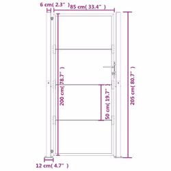 vidaXL Garden Gate Patio Outdoor Driveway Gate Fence Gate Fence Corten Steel - 105 x 205 cm - Additional view 9