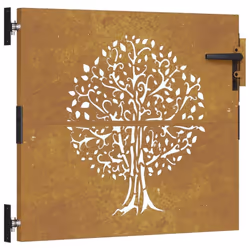 vidaXL Garden Gate Fence Gate Fence Panel 85x175 cm Corten Steel Tree Design - 85 x 75 cm