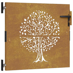 vidaXL Garden Gate Fence Gate Fence Panel 85x175 cm Corten Steel Tree Design - 85 x 75 cm