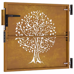 vidaXL Garden Gate Fence Gate Fence Panel 85x175 cm Corten Steel Tree Design - 85 x 100 cm - Additional view 4