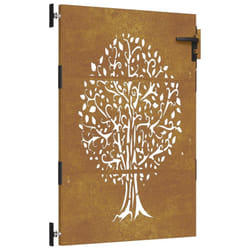 vidaXL Garden Gate Fence Gate Fence Panel 85x175 cm Corten Steel Tree Design - 85 x 125 cm