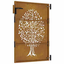 vidaXL Garden Gate Fence Gate Fence Panel 85x175 cm Corten Steel Tree Design - 85 x 125 cm - Additional view 4