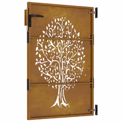 vidaXL Garden Gate Fence Gate Fence Panel 85x175 cm Corten Steel Tree Design - 85 x 150 cm - Additional view 5