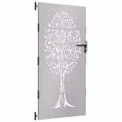 vidaXL Garden Gate Fence Gate Fence Panel 85x175 cm Corten Steel Tree Design - 85 x 200 cm