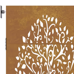 vidaXL Garden Gate Fence Gate Fence Panel 85x175 cm Corten Steel Tree Design - 85 x 200 cm - Additional view 7