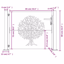 vidaXL Garden Gate Fence Gate Fence Panel 105x80 cm Corten Steel Tree Design - 105 x 80 cm - Additional view 10
