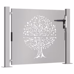 vidaXL Garden Gate Fence Gate Fence Panel 105x80 cm Corten Steel Tree Design - 105 x 105 cm