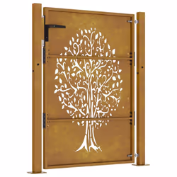 vidaXL Garden Gate Fence Gate Fence Panel 105x80 cm Corten Steel Tree Design - 105 x 130 cm - Additional view 5