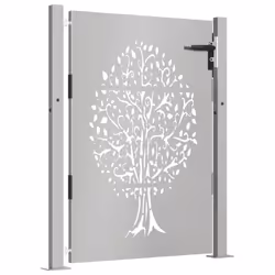 vidaXL Garden Gate Fence Gate Fence Panel 105x80 cm Corten Steel Tree Design - 105 x 155 cm - Additional view 2