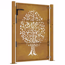 vidaXL Garden Gate Fence Gate Fence Panel 105x80 cm Corten Steel Tree Design - 105 x 155 cm - Additional view 5