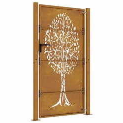 vidaXL Garden Gate Fence Gate Fence Panel 105x180 cm Corten Steel Tree Design - Additional view 5