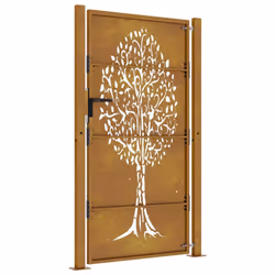 vidaXL Garden Gate Fence Gate Fence Panel 105x80 cm Corten Steel Tree Design - 105 x 205 cm - Additional view 5