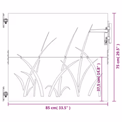vidaXL Garden Gate Fence Gate Fence Panel 85x150 cm Corten Steel Grass Design - 85 x 75 cm - Additional view 9