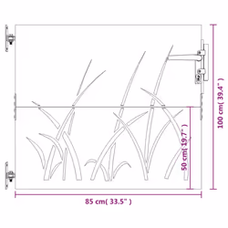 vidaXL Garden Gate Fence Gate Fence Panel 85x150 cm Corten Steel Grass Design - 85 x 100 cm - Additional view 9