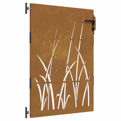 vidaXL Garden Gate Fence Gate Fence Panel 85x150 cm Corten Steel Grass Design - 85 x 125 cm