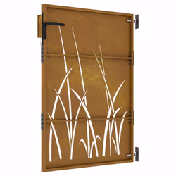 vidaXL Garden Gate Fence Gate Fence Panel 85x150 cm Corten Steel Grass Design - 85 x 125 cm - Additional view 5