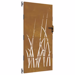 vidaXL Garden Gate Fence Gate Fence Panel 85x150 cm Corten Steel Grass Design - 85 x 200 cm
