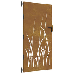 vidaXL Garden Gate Fence Gate Fence Panel 85x150 cm Corten Steel Grass Design - 85 x 200 cm