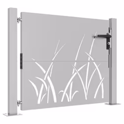vidaXL Garden Gate Fence Gate Fence Panel 105x180 cm Corten Steel Grass Design - 105 x 80 cm