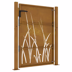 vidaXL Garden Gate Fence Gate Fence Panel 105x180 cm Corten Steel Grass Design - 105 x 130 cm - Additional view 5