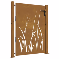 vidaXL Garden Gate Fence Gate Fence Panel 105x180 cm Corten Steel Grass Design - 105 x 155 cm - Additional view 10